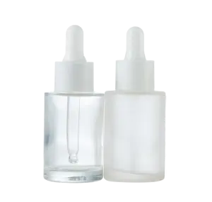 In stock low MOQ 20ml 30ml transparent and frosted glass dropper bottle