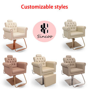 Sillón de Barbería Estilo Francés, Silla de Salón de Metal Dorado, Muebles de Salón, Silla de Peluquería Hidráulica Reclinable - Product Image 6