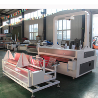 Machine de découpe laser CO2 de type portique, alimentation automatique, caméra CCD supérieure, CNC, refroidissement par eau, haute productivité, textile, bois, caoutchouc, papier