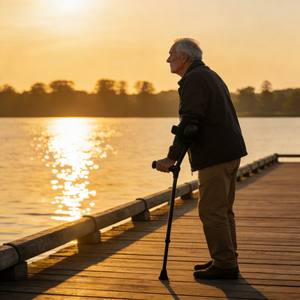 Béquilles ergonomiques réglables en hauteur anti-chute pour adultes avec poignée noire, paire de béquilles pliantes avec fixation pour canne, pour blessures à la <span class=keywords><strong>jambe</strong></span> - Product Image 2