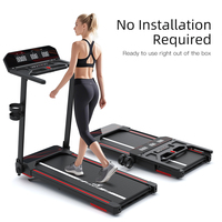 Fanpo, máquina de correr portátil de alta resistencia con control de aplicación, almohadilla para caminar, pantalla LED, cinta de correr eléctrica para el hogar