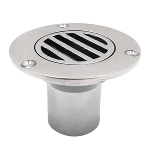 316 Stainless Steel Marine Boat Fittings 1 1/2" Mirror Polished Straight Pipe Deck Drain Scupper