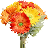 Buket Bunga Gerbera Daisy PU Buatan, Realistis, Tahan Air, Buatan Tangan untuk Dekorasi Rumah, Pernikahan, Natal, dan Pesta