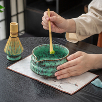 Bol à thé matcha en céramique, Chawan japonais et support pour fouet, bol artisanal pour mélanger le thé vert, cérémonie du matcha pour la cérémonie du thé