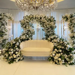 Customized Golden Wedding Arch Flowers Greenery Wedding Decoration Supplies Flowers Arch Backdrop For Ceremony Decor