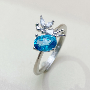 Đồ Trang Sức Mới Hợp Thời Trang Sterling 925 Bạc Mạ Vàng Tự Nhiên Topaz Tính Khí Engagement Wedding Party Vòng Cổ Nhẫn Set Trẻ Em - Product Image 3