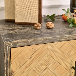 INNOVA Rustic Vintage <b>Wooden</b> <b>Storage</b> <b>Cabinet</b> Farmhouse Kitchen Sideboard Metal Legs Accent for Living Room Hotel Apartment - Product Image 5