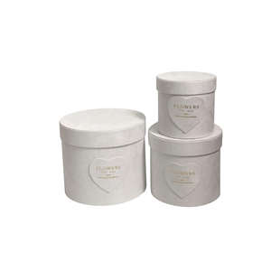 Fantastico Set di 3 Scatole Rotonde <span class=keywords><strong>in</strong></span> Velluto di Flanella, Scatola Regalo, Scatola per Fiori con Accessori Tridimensionali a Forma di Cuore per Negozio di Fiori - Product Image 5