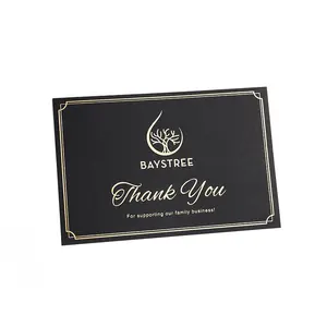 Luxury packaging gold foil thank you cards custom thank you card for business