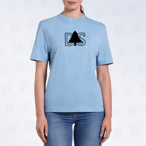 เสื้อยืดคอกลมผู้หญิงผ้าเจอร์ซีย์สีพื้นลำลองพิมพ์ลายตามสั่งขายส่ง OEM ป้ายคอเสื้อแบบกำหนดเอง ผ้าฝ้าย 100% - Product Image 3
