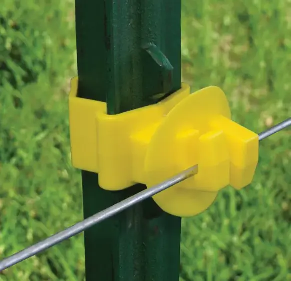Plastik elektrikli eskrim izolatörleri/elektrikli çit aksesuarları plastik Snap-on t-post genişletilmiş izolatör