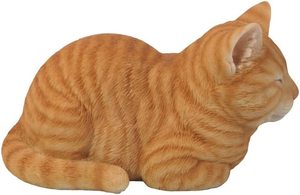 นอนแมวนอน Tabby รูปปั้นแมว<span class=keywords><strong>สี</strong></span>ส้มประติมากรรมตกแต่งบ้านห้องนั่งเล่นตกแต่งเครื่องประดับ - Product Image 3