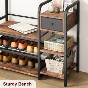 Multifuncional moderno esquina chica entrada salón árbol minimalista independiente hierro diseño Metal percheros con almacenamiento <span class=keywords><strong>de</strong></span> zapatos - Product Image 6