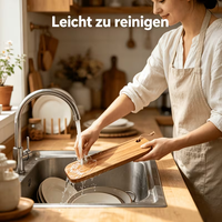 Plateau rectangulaire en bois créatif avec poignée ergonomique pour viande, steak, fromage, fruits, pain, plateau en bois antidérapant