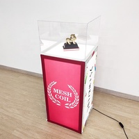 Nouvelle conception de podium modulaire d'exposition avec écran LED, cadre en aluminium portable et réutilisable, en plastique acrylique, pour salon professionnel