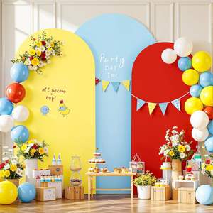 Couverture d'arche en Spandex élastique rose bleu pour décoration murale de fête de 8ft toile de fond de mariage d'anniversaire de douche nuptiale de luxe pour les fêtes - Product Image 2