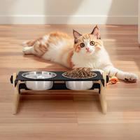Bols surélevés pour chats, distributeur de nourriture et d'eau pour animaux de compagnie, support d'alimentation pour chats à hauteur réglable, amovible pour les chatons, accessoires pour chiots