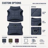 Gilet rembourré pour chien, couleur unie, polyester, vêtements d'hiver pour animaux de compagnie, style moderne et simple