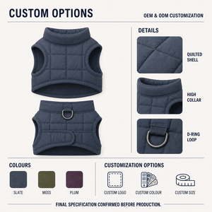 <b>Dog</b> Padded Vest Solid Color Polyester Winter Pet <b>Clothes</b> for <b>Dogs</b> Modern Simple Style - Product Image 2