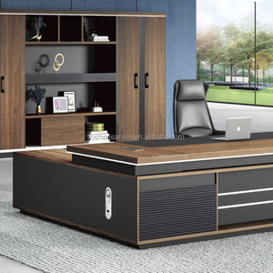 Sang Trọng Bàn Điều Hành Nội Thất Văn Phòng L Hình Dạng Ông Chủ Quản Lý Văn Phòng Điều Hành Bàn Với Gỗ Bảng Máy Tính - Product Image 5