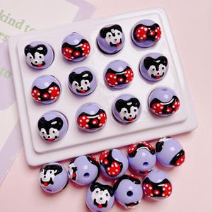 Perles rondes de 16 mm de haute qualité, motif Husky peint à la main, pour la fabrication de bracelets de téléphone et d'accessoires de porte-clés DIY - Product Image 3