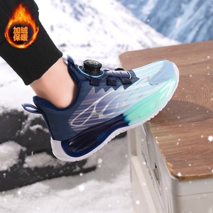 Chaussures de sport pour enfants, chaussures de course d'hiver chaudes pour garçons, chaussures de basket-ball, doublure en fourrure, semelle extérieure en caoutchouc, tige synthétique, semelle intermédiaire en EVA - Product Image 4