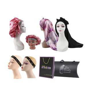 Logo personnalisé coupe de cheveux manteau tablier cape hd bas casquette fondre dentelle bandeau casquette pour la fabrication de perruque <span class=keywords><strong>bonnet</strong></span> perruque étiquette boîte d'emballage - Product Image 3