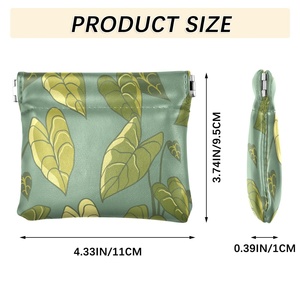 Aloha Print Hawaiian Kalo Design Leather Women Money Coin Pouch Mini Wallet <b>Small</b> Cash Coin <b>Purse</b> - Product Image 2