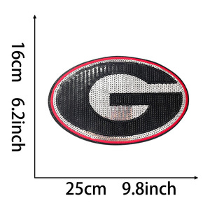 Miếng vá thêu và đính sequin cỡ lớn 26cm của Georgia College <span class=keywords><strong>Bulldogs</strong></span> - Product Image 3