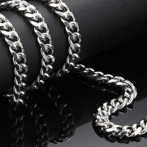 3mm 5mm 7mm 9mm joyería impermeable no deslustre 18K PVD chapado en oro de acero inoxidable <span class=keywords><strong>collar</strong></span> de cadenas de eslabones cubanos - Product Image 6