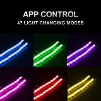 Luz LED RGB de cristal para circulación diurna, flexible, impermeable, con señal de giro secuencial, luz oculta para faro de coche, modificación DRL