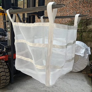 Tùy chỉnh màu đen thoáng khí Jumbo túi với bốn mặt lưới thoáng khí 1000kg Khả năng chịu tải <span class=keywords><strong>PP</strong></span> chất liệu củi Túi - Product Image 1