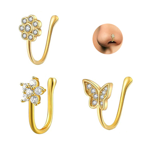 Xinfocus 2026 Trendy Design Clip on <strong>Nose</strong> Ring Butterfly Flower <strong>Nose</strong> <strong>Stud</strong> Rings <strong>Fake</strong> <strong>Nose</strong> Hoop Non <strong>Piercing</strong> Body Jewelry - Product Image 1
