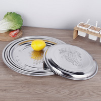 Yolecen Usine Vente Directe Plateau De Service En Acier Inoxydable Assiette À Manger Multi-Usage Assiette De Raisin Thaï pour Hot Pot BBQ-Ménage