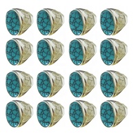 Bague en turquoise rose, bijoux, bague signet moderne en turquoise, petite bague en argent turquoise