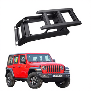 Échelle latérale télescopique en alliage d'aluminium noir, échelle de toit, porte-bagages de toit, capacité de 100 kg pour Jeep Wrangler JL JK 201 - Product Image 4