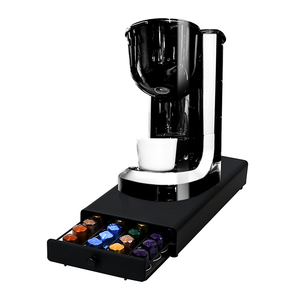 Fourniture en gros pour usage domestique Tiroir à <span class=keywords><strong>capsules</strong></span> de café <span class=keywords><strong>Nespresso</strong></span> 24 pots Plaque métallique noire Rangement Dolce Gusto 12 pièces - Product Image 1