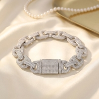 Vvs Moissanite Bijoux 14mm Cuban Link Bracelet En Argent Sterling 925 Moissanite Diamant Bracelet Moissanite baguette Bracelet