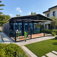 Maison conteneur haut de gamme extensible, structure en acier premium, appartement modulaire de luxe avec conception coupe-vent