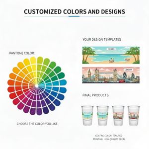 Verres à shot souvenir personnalisés, design coloré des monuments de la ville, <span class=keywords><strong>mini</strong></span>-gobelet à whisky de 2 oz, cadeaux touristiques, <span class=keywords><strong>Paris</strong></span>, New York, Rome, Sydney - Product Image 3