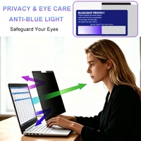 Filtre de confidentialité magnétique bidirectionnel anti-espion pour Macbook Air 13,6 pouces A3449, protection d'écran anti-lumière bleue sans adhésif