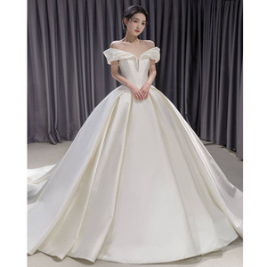 plain white gown