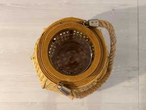 Farol clásico de hierro y metal, portavelas decorativo para patio y jardín, farol decorativo vintage hecho a mano con ratán. - Product Image 4