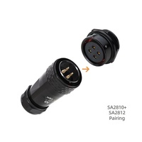 WEIPU SA28 métal IP67 étanche connecteur d'aviation push-pull 2PIN 4PIN contacts en cuivre prise de câble de câblage circulaire pour alimentation LED