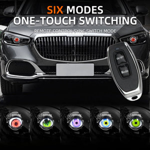 Luzes LED Dinâmicas Devil Eyes para Retrofit de Faróis Automotivos 7 Cores Lentes Angel Eyes com Controle Remoto para Carros Decoração Automotiva - Product Image 4