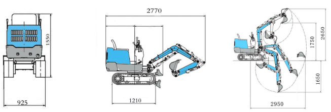 800KG/1T/1.2T/1.5T/1.7T hydraulic mini excavator mini digger loader bagger with competitive prices meet CE/EPA/EURO 5 emission