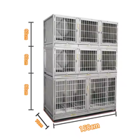 Cage d'hospitalisation pour animaux de compagnie en acier inoxydable, multicouche, de luxe, classique, pour chats et chiens, boîte de rangement temporaire respirante