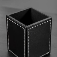 Organisateur de bureau en cuir ML, porte-stylos créatif de luxe, porte-cartes de visite pour étudiants, porte-stylos carré minimaliste pour bureau