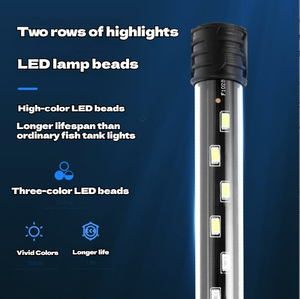 Factory Supply Glass LED Submersible <strong>Aquarium</strong> Light for Fish Tank 18cm To58cm Tri Color Switchable Eco-Friendly - Product Image 4