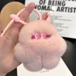Dễ thương đầy màu sắc ít Quái Vật sang trọng Keychain vụng về búp bê Icecream Keyring Fluffy Pompom quyến rũ nhồi Quái Vật sang trọng Móc chìa khóa đồ chơi - Product Image 4